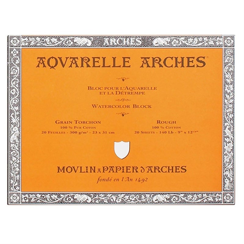 Arches Aquarelle Watercolor Block 140 lb. Rough 9 in. x 12 in. pad - Image 1